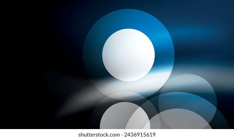 Shiny Light Neon Bubble Circles. Vector illustration For Wallpaper, Banner, Background, Card, Book Illustration, landing page