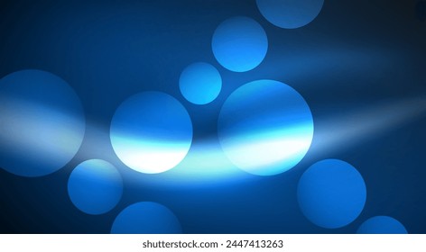 Shiny Light Neon Bubble Circles. Vector illustration For Wallpaper, Banner, Background, Card, Book Illustration, landing page