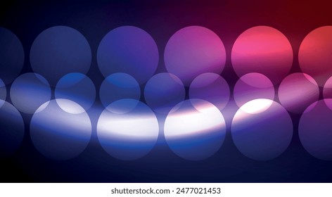 Shiny Light Neon Bubble Circles. Vector illustration For Wallpaper, Banner, Background, Card, Book Illustration, landing page