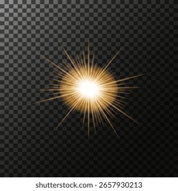 Proyección de luz brillante. Efecto láser brillante con destello abstracto, foco y rayo de brillo. Png transparente para fondo festivo, espectáculo escénico o ilustración mágica de concierto