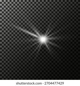 Proyección de luz brillante. Efecto láser brillante con destello abstracto, foco y rayo de brillo. Png transparente para fondo festivo, espectáculo escénico o ilustración mágica de concierto