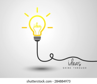 Shiny lightbulb as idea concept