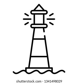 Shiny lighthouse icon. Outline shiny lighthouse vector icon for web design isolated on white background