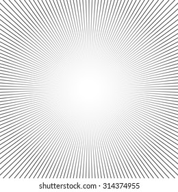 Shiny Lights, Abstract Black & White Line Art Background. Vector Illustration.