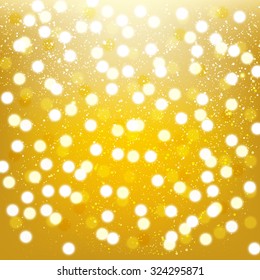 Shiny lights on golden background