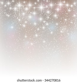 Shiny lights on silver background