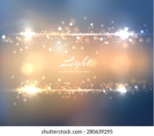 Shiny lights vector text frame background. Vector eps10.