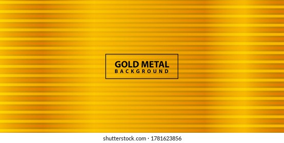 Shiny line gold metal design background template vector