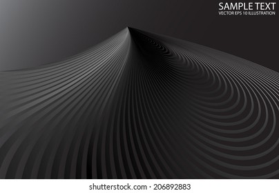 Shiny lined background curved  illustration - Vector striped abstract background template