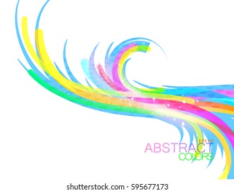Shiny lines colorful shape scene vector abstract on a white background