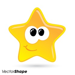 Shiny little happy star smiling vector illustration