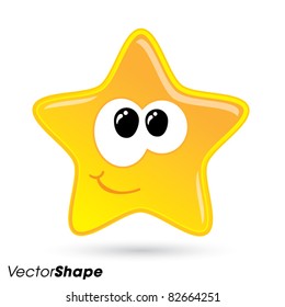 Shiny little happy star smiling vector illustration