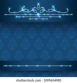 Shiny luxe template with sparkling diamond decorations and copyspace - eps10 vector