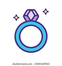 A shiny magic diamond ring icon illustration