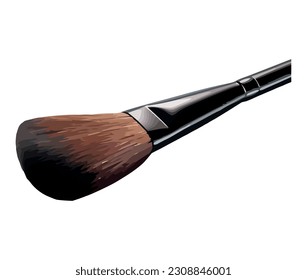 Shiny make up for glamorous woman over white