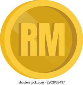 Luminosa ilustración de vectores de monedas de oro de ringgit malasio