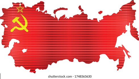 Mapa brillante de la Unión Soviética - Ilustración