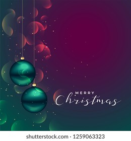 shiny merry christmas background with 3d ball decoration
