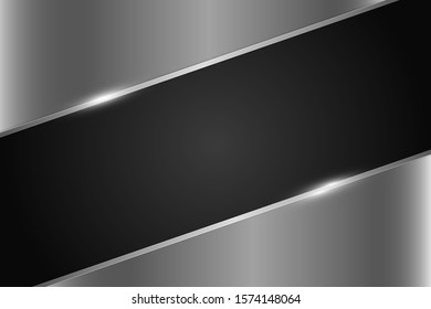 Shiny metal background with black copy space.paper cut style.Art design layout for technology, business, presentations, flyers, posters.Vector illustration.Eps10 