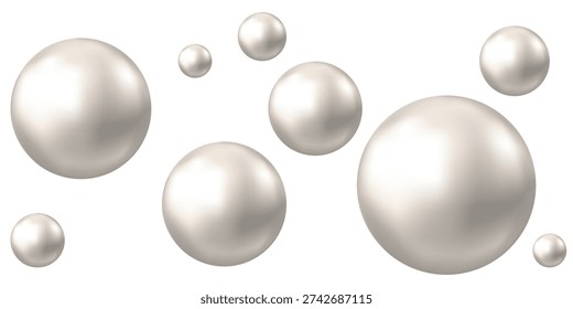 Bola de metal brillante. Cromo, plata o esfera de aluminio 3d aislado sobre fondo blanco. Burbuja redonda brillante realista. Molécula gris. Vector de luz de perla o orbe ilustración.