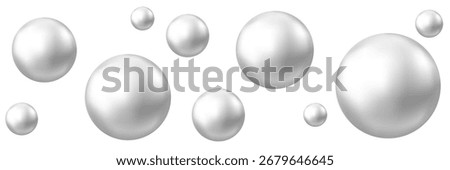 Shiny metal ball. Chrome, silver or aluminum  3d sphere isolated on white background. Realistic glossy round bubble. Gray molecule. Vector light pearl or orb illustration.