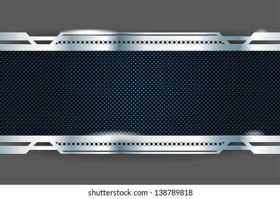 Shiny metal frame for your message - vector file