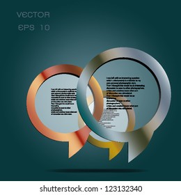 Shiny metal speech bubble in Vector EPS10 format
