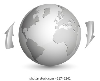 Shiny metallic globe