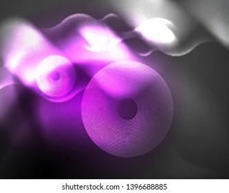 Shiny metallic neon waves vector design, abstract techno futuristic illustration