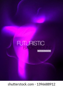 Shiny metallic neon waves vector design, abstract techno futuristic illustration