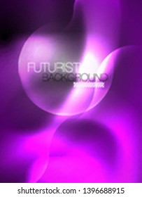 Shiny metallic neon waves vector design, abstract techno futuristic illustration