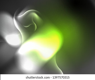 Shiny metallic neon waves vector design, abstract techno futuristic illustration