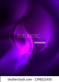 Shiny metallic neon waves vector design, abstract techno futuristic illustration