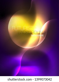Design de vetor de ondas de néon metálico brilhante, ilustração futurista techno abstrata