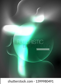 Diseño vectorial de ondas de neón metálicas brillantes, ilustración abstracta tecno futurista