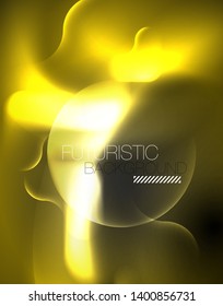 Diseño vectorial de ondas de neón metálicas brillantes, ilustración abstracta tecno futurista