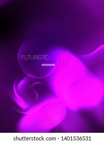 Shiny metallic neon waves vector design, abstract techno futuristic illustration