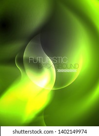 Diseño vectorial de ondas de neón metálicas brillantes, ilustración abstracta tecno futurista