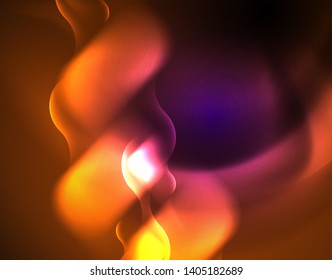 Diseño vectorial de ondas de neón metálicas brillantes, ilustración abstracta tecno futurista