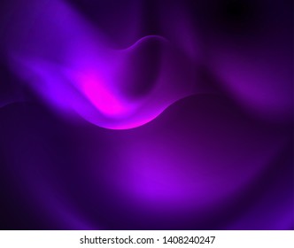 Shiny metallic neon waves vector design, abstract techno futuristic illustration