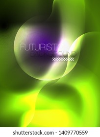 Diseño vectorial de ondas de neón metálicas brillantes, ilustración abstracta tecno futurista