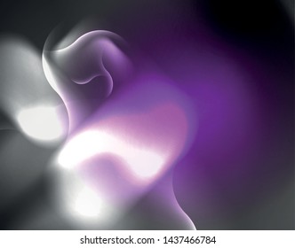 Shiny metallic neon waves vector design, abstract techno futuristic illustration