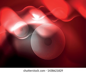 Shiny metallic neon waves vector design, abstract techno futuristic illustration