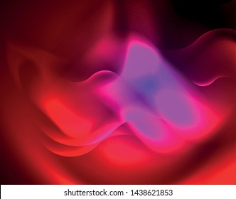 Diseño vectorial de ondas de neón metálicas brillantes, ilustración abstracta tecno futurista