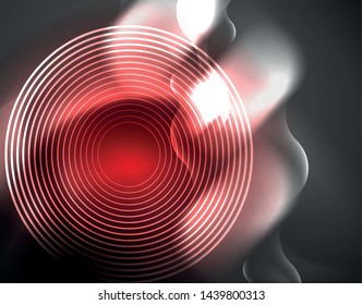Shiny metallic neon waves vector design, abstract techno futuristic illustration
