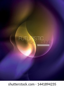 Shiny metallic neon waves vector design, abstract techno futuristic illustration