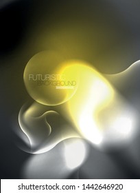 Shiny metallic neon waves vector design, abstract techno futuristic illustration