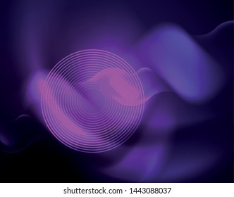 Diseño vectorial de ondas de neón metálicas brillantes, ilustración abstracta tecno futurista