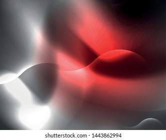 Shiny metallic neon waves vector design, abstract techno futuristic illustration