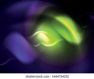 Diseño vectorial de ondas de neón metálicas brillantes, ilustración abstracta tecno futurista